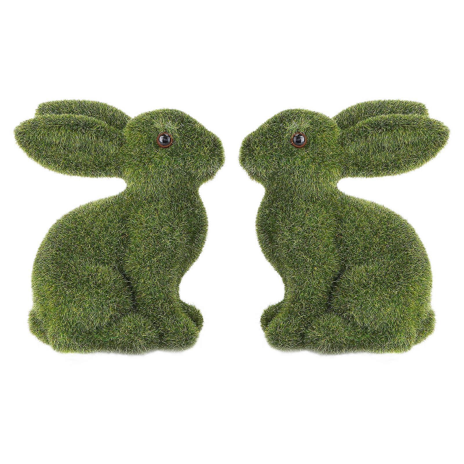 Decorative Rabbit Simulation Rabbit for Easter Ornament 2Pcs Set