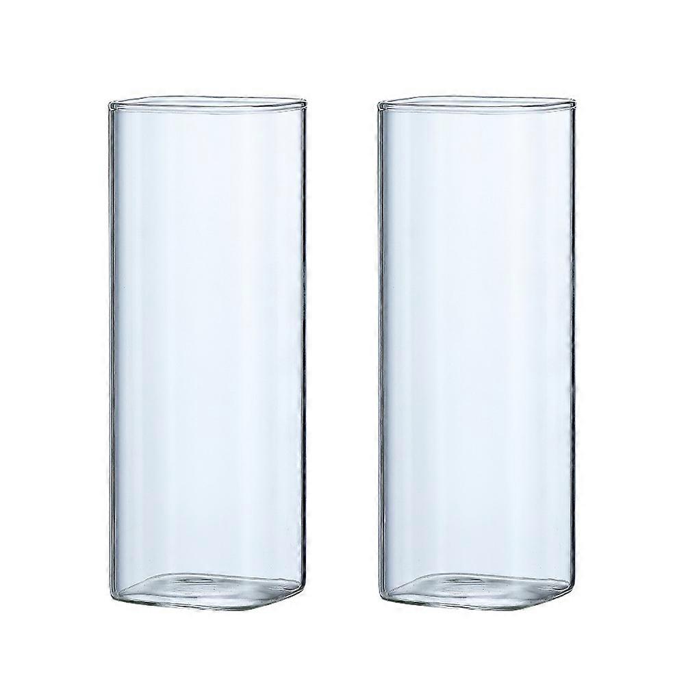 Creative Glass Beverage Cup Beverage Cups for Storage Use 2Pcs Transparent Holders