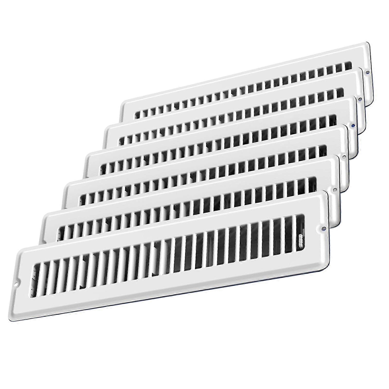 6Pcs Metal Floor Vent Covers Replacement High Efficiency Vent Grille Rustproof Air Cover with Adjustable Airflow Multicolor