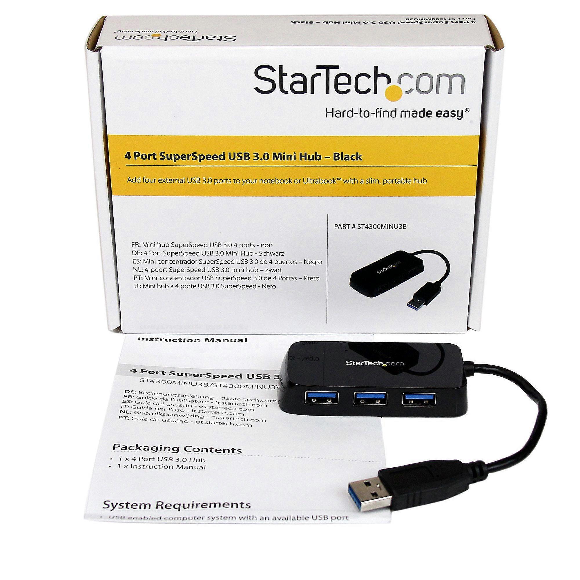 StarTech.com Portable 4 Port SuperSpeed Mini USB 3.0 Hub