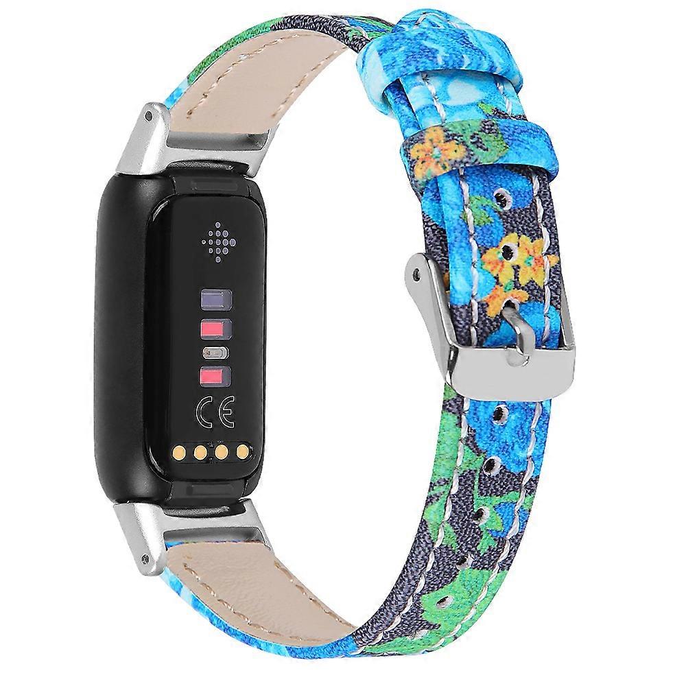 Top Layer Cowhide Replacement Smart Watch Band Adjustable Wrist Strap for Fitbit Luxe