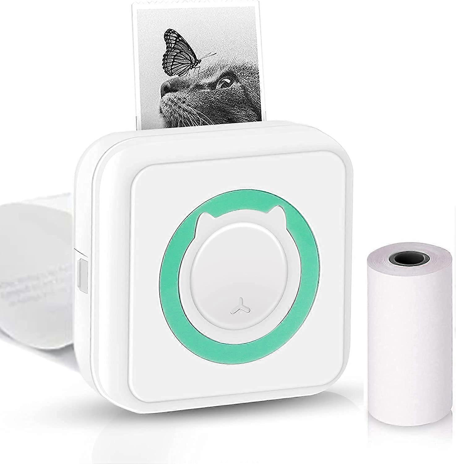 Mini Thermal Printer with Wireless Bluetooth, Inkless Photo Label and Sticker Printing for iPhone and Android
