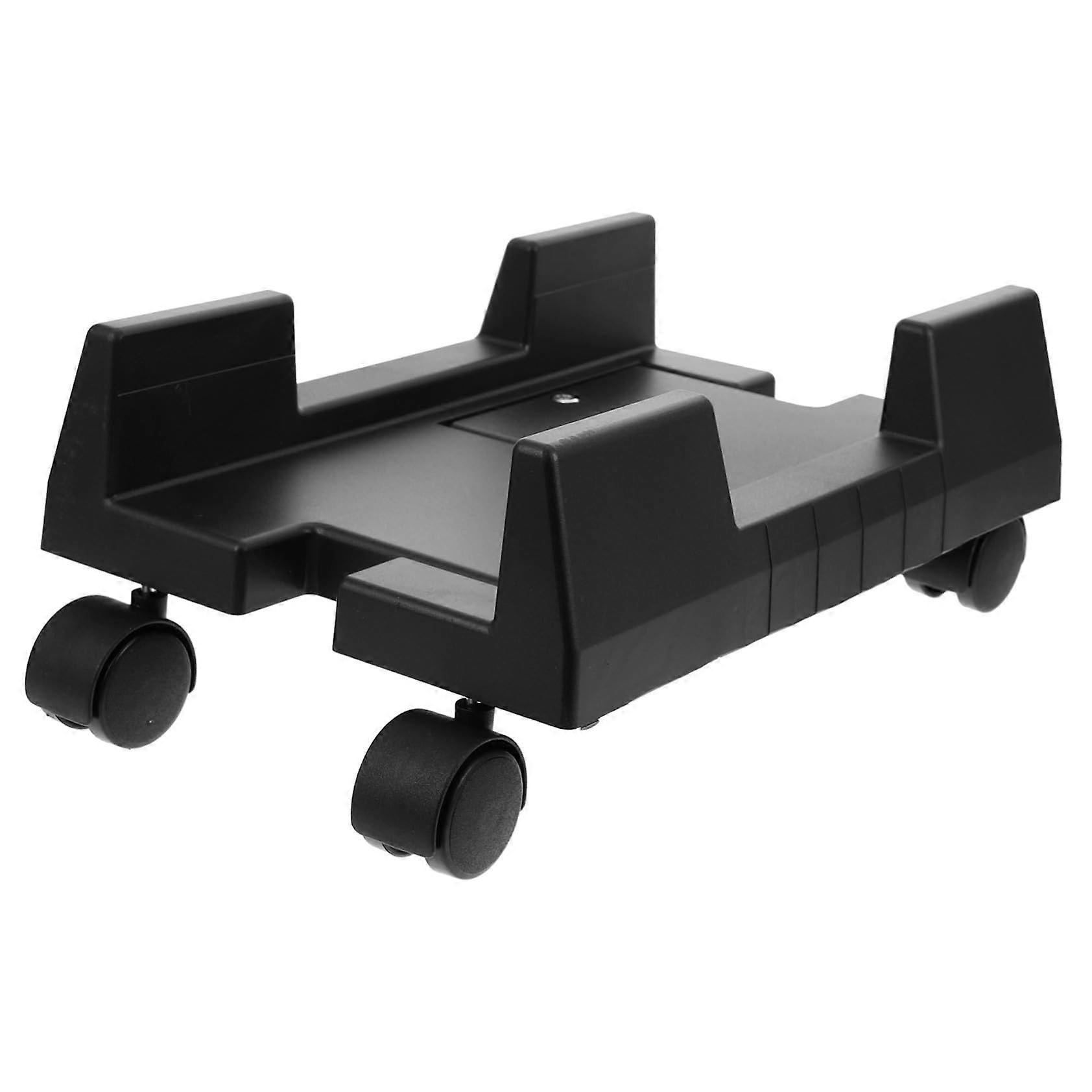 Adjustable CPU Stand with Wheels and Brake, Ventilated Computer Tower Holder with Storage Tray