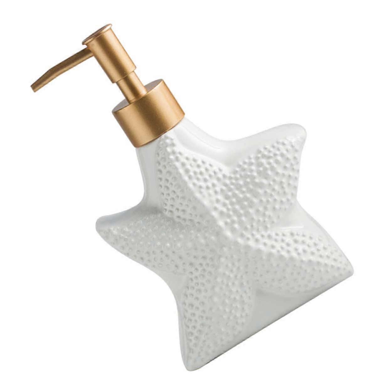 White Ceramic Soap Dispenser with LeakProof RustResistant Pump for Bathroom Shampoo Body Wash