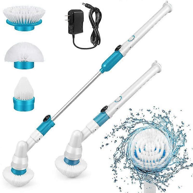 Electric Spin Scrubber with Adjustable Long Handle, Waterproof Rechargeable Electric Cleaning Brush