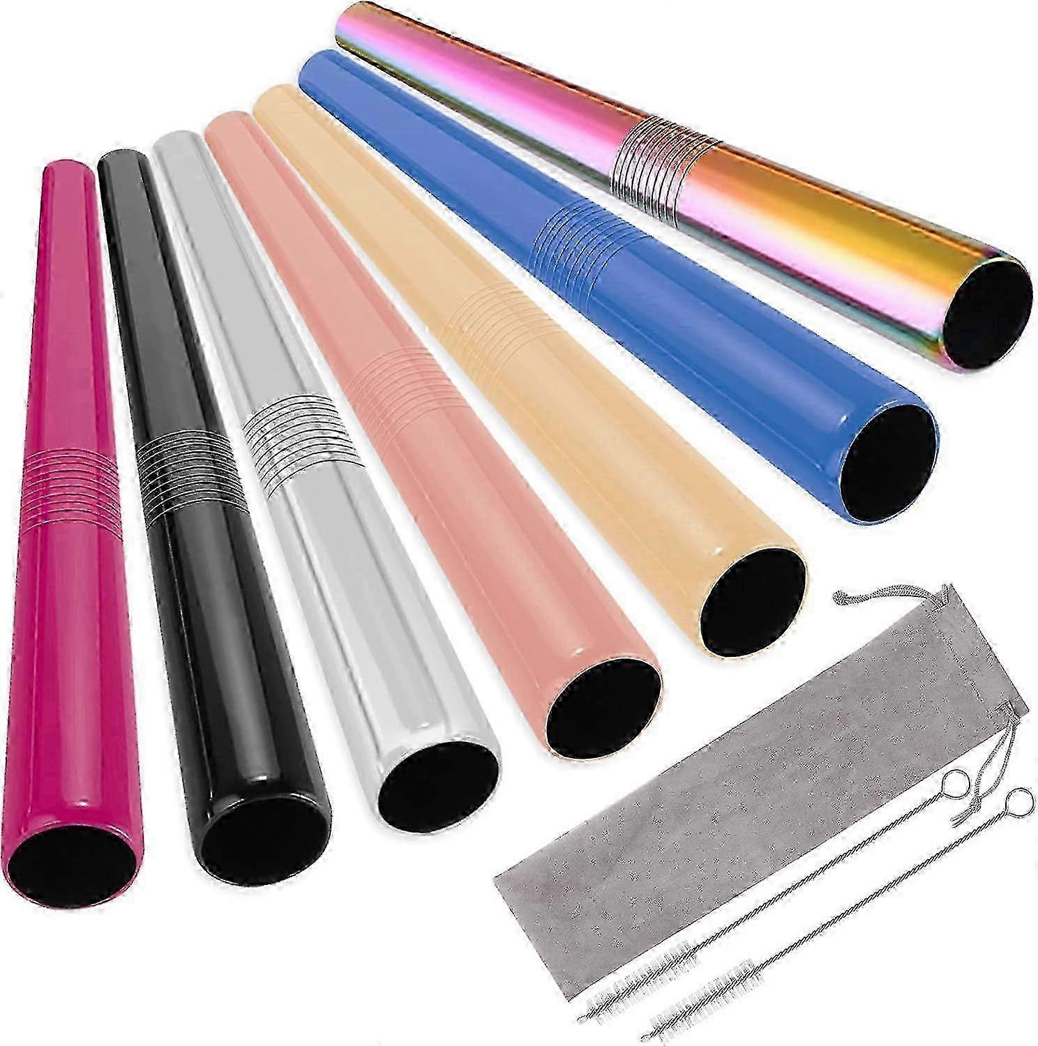 12mm metal drinking straws extra thick for milkshake