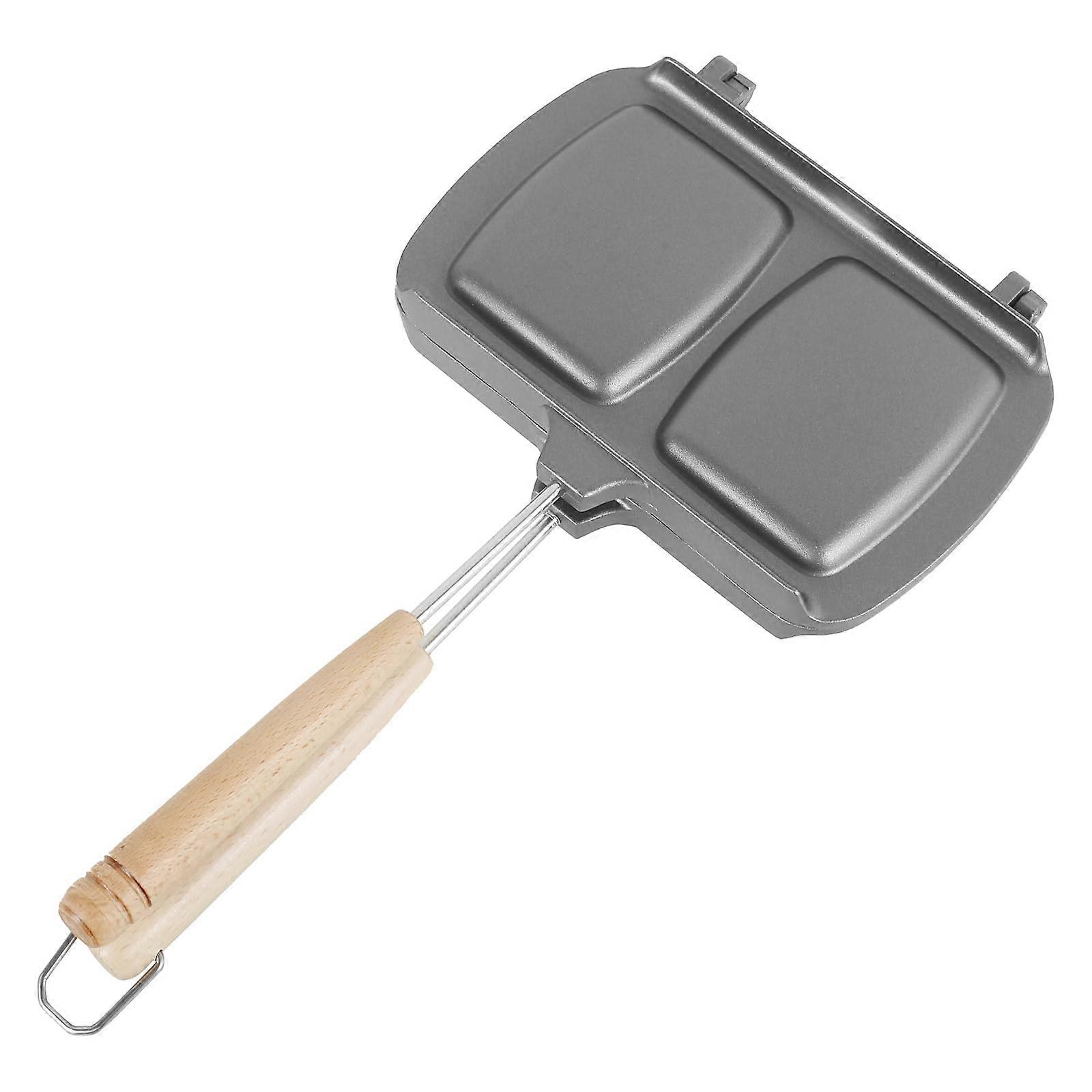 Double Side Nonstick Sandwich Maker with Even Heating Aluminium Pan, Easy Clean, Silver 22cm