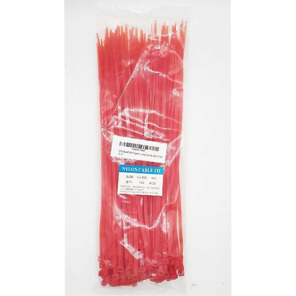 Red 14 Inch Industrial Strength Nylon Zip Ties 1000pcs Secure Locking Cable Ties Bulk Pack