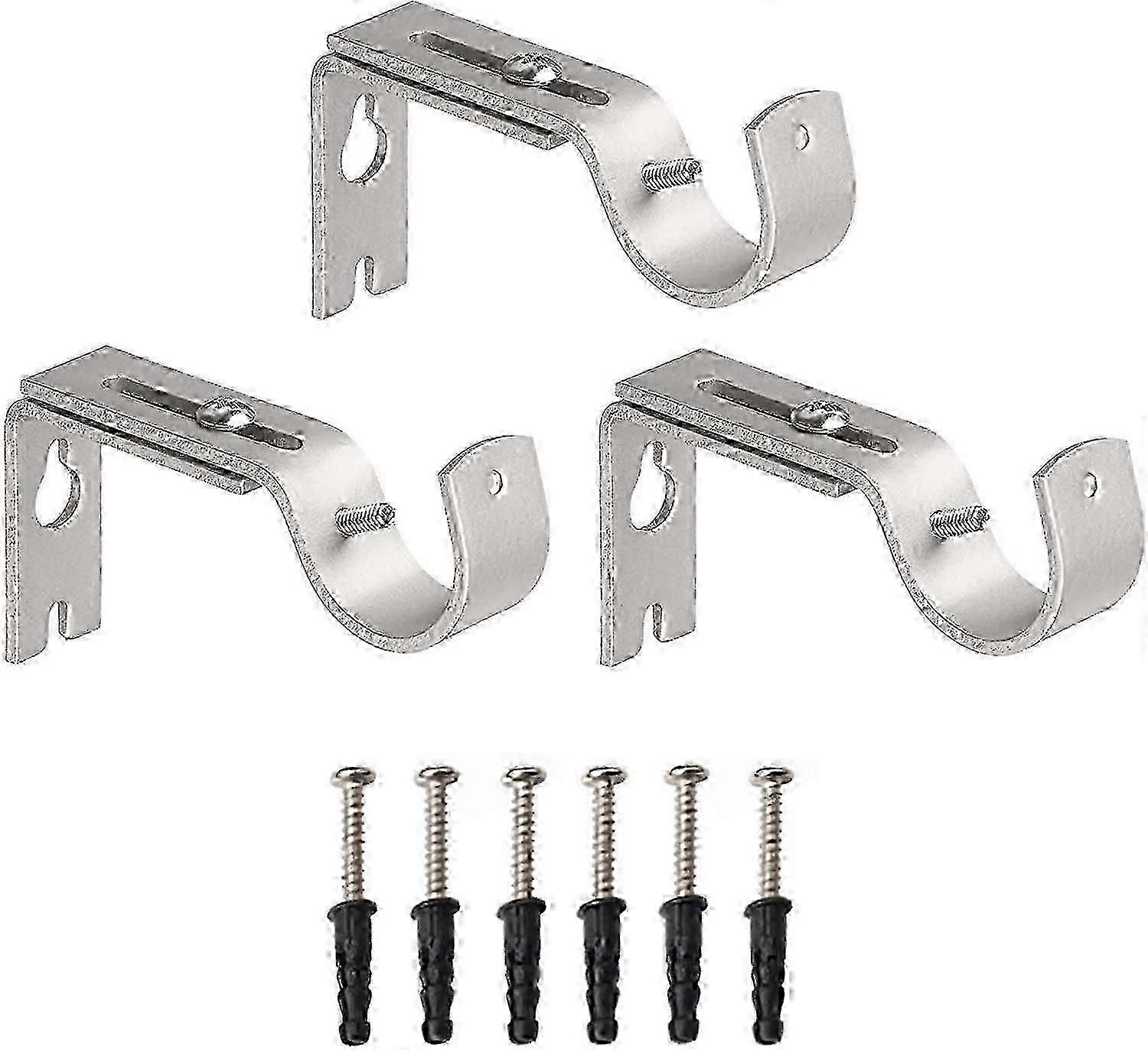 Adjustable Curtain Rod Wall Bracket 3pcs Rod Curtain Rod Brackets