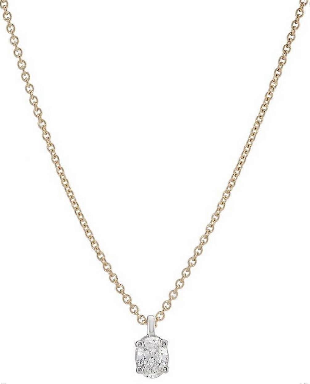 Mark Milton Oval Diamond Necklace - Yellow/White Gold