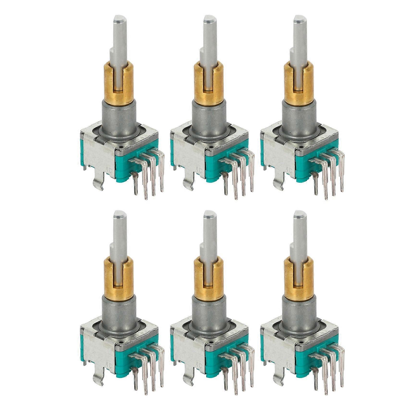 6X EC11EBB24C03 Dual Axis Encoder with Switch 30 Positioning Number 15 Pulse Point Handle 25mm