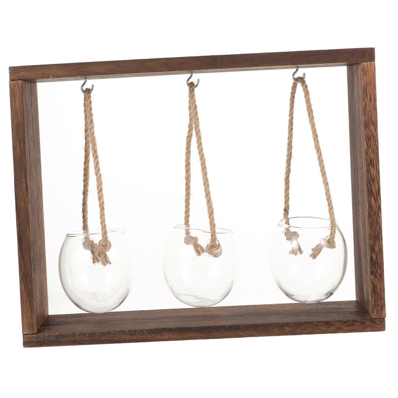 Wall Hanging Glass Planter with Transparent Root View, SpaceSaving Hydroponic Wall Planter for Home Decor