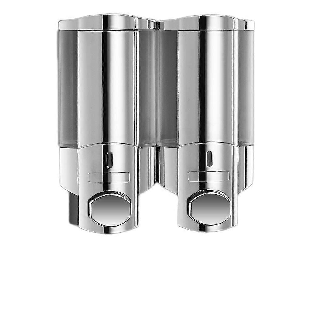 Wall Mounted Manual Soap Dispenser with Transparent Window, 3 Head NoDrill ABS Bathroom Pump