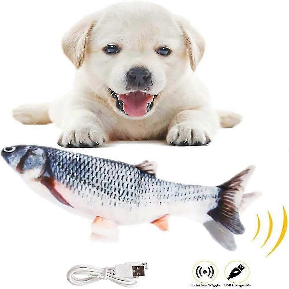Rechargeable Interactive Cat Toy Fish, 3-Speed Washable Plush with USB Cable