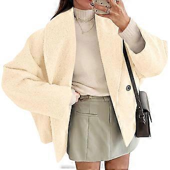 Women'S Trench Coat Long Sleeve Double Breasted Lapel Casual Jackets Winter Outerwear Gray L