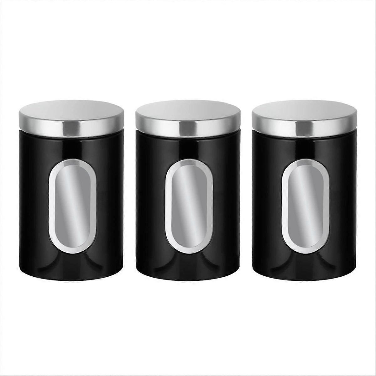 3PC Kitchen Canister Set -with Secure Lids&Viewing Window