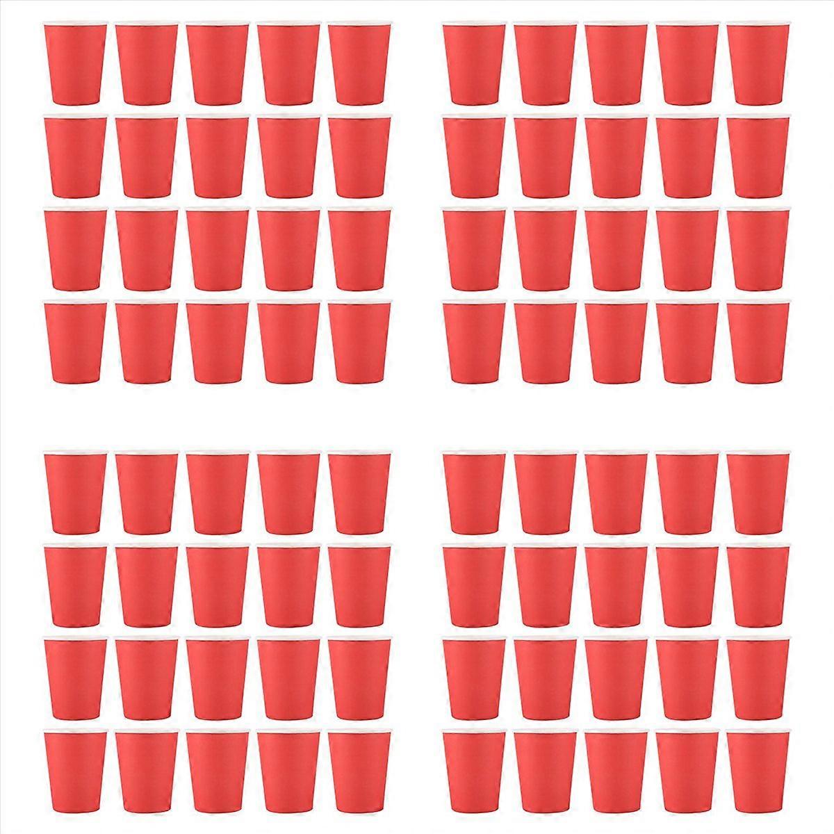20x Paper Cups Solid Colours Birthday Catering Red