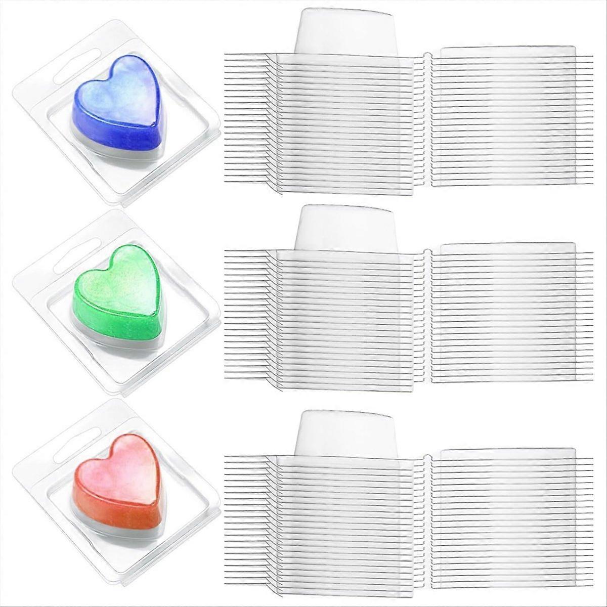 150 Packs Wax Melts Containers, Wax Melt Single Square Clamshell Mold
