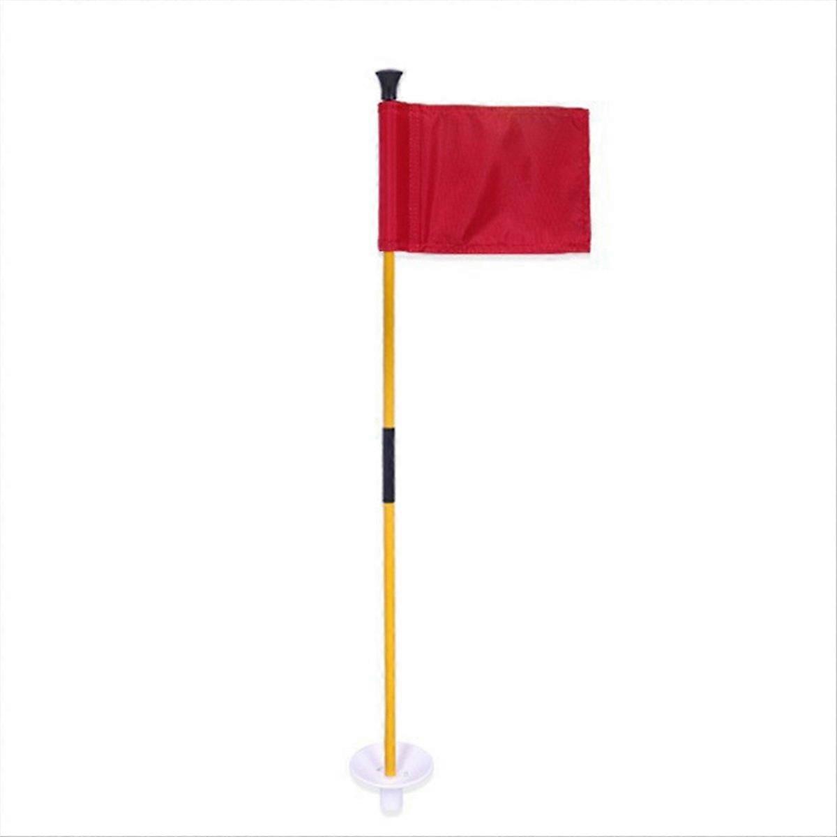 Red Golf green flag, two-section detachable flagpole