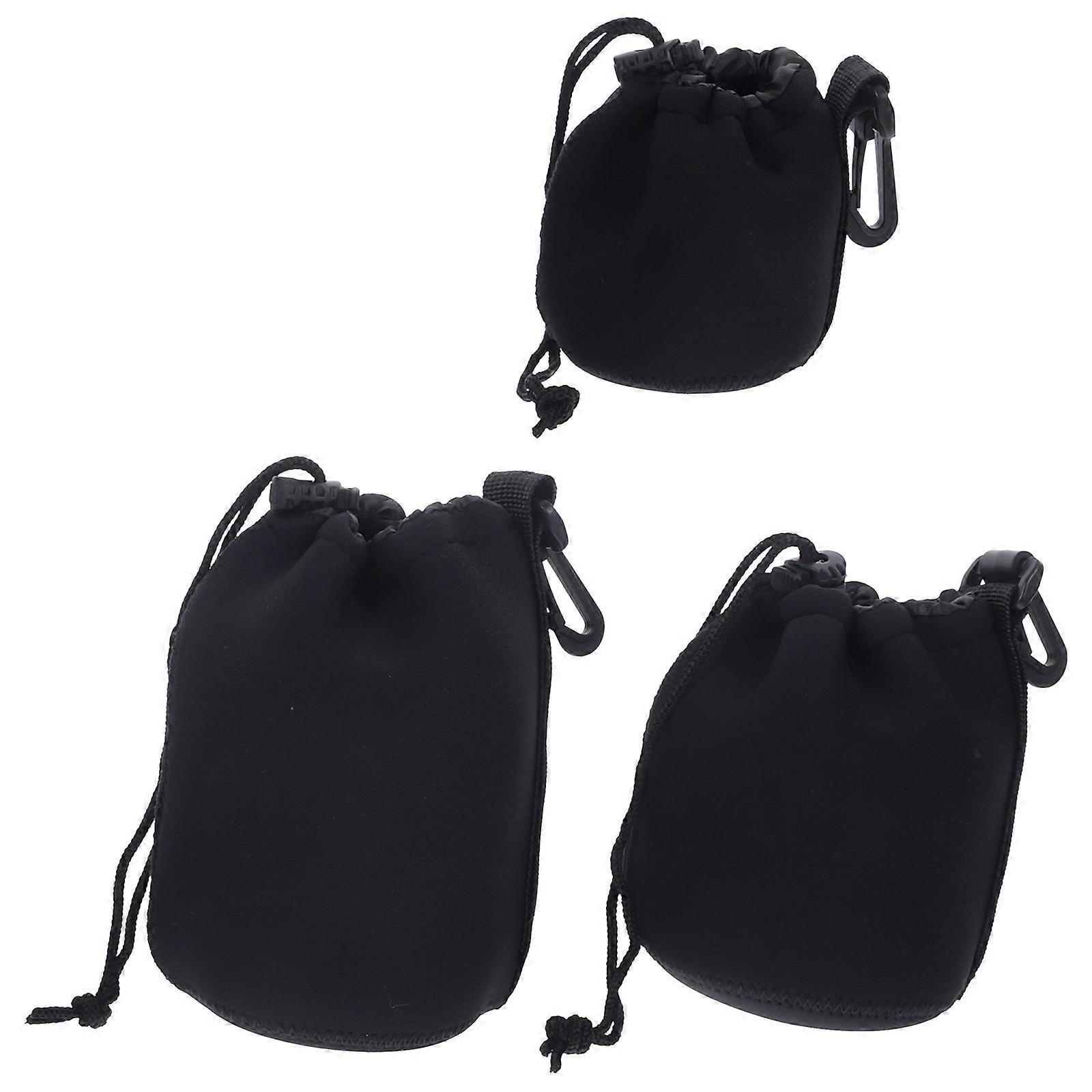 Camera Lens Case Neoprene Drawstring for Outdoor Storage 9Pcs Set