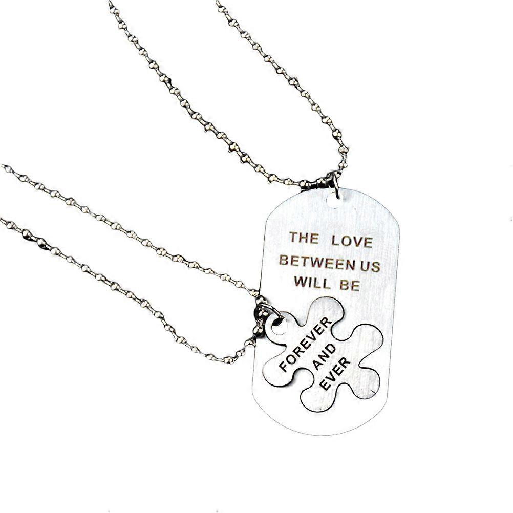 Silver Couple Necklace Set for Couples Anniversary Gift