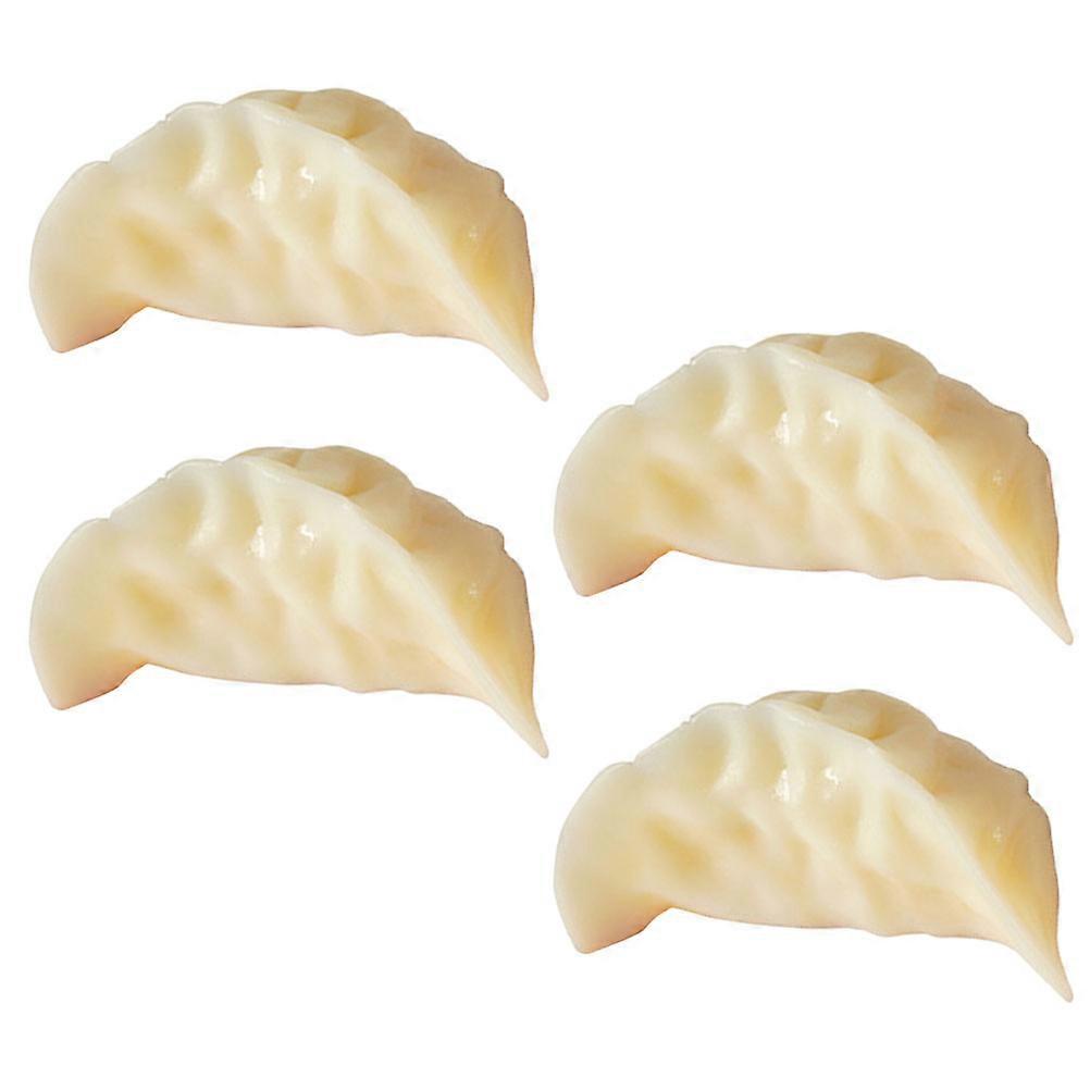 Artificial Dumpling Model Fake Dumpling Prop for Decor 8Pcs Beige PVC