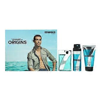 Cristiano Ronaldo Origins Gift Set: 100ml EDT Spray + 150ml Shower Gel + 150ml Body Spray