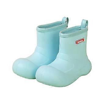 Leichte Regenstiefel für Jungen im Kleinkindalter, bequemes Gummidesign bis zur Wade, geeignet für Kinder von 8-9 Jahren, Hellblau Z01