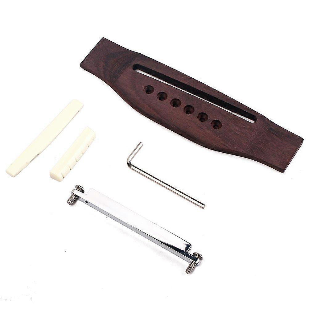 Adjustable 6 string Rosewood Acoustic Guitar Bridge Kit