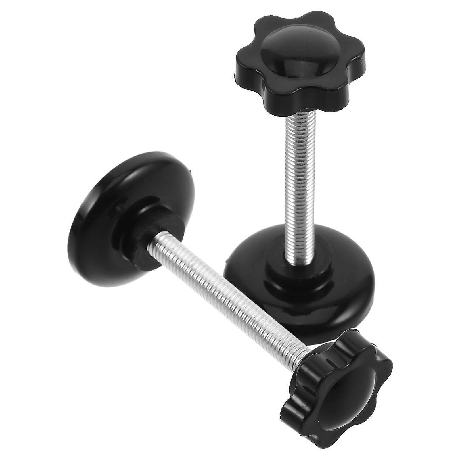 2-Pack Star-Shaped Walker Replacement Knobs in Black Plastic, Adjustable Locking for Mobility Aids