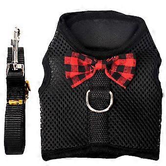 Dog Vest Harness Set in Black for Pet Pulling 2Sets Nylon Vest