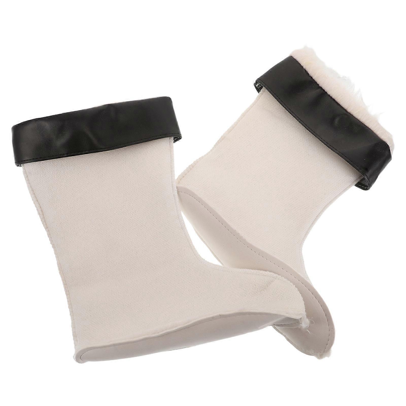 Long Boot Liners White Rain Boots Inner Lining for Winter 2Pcs