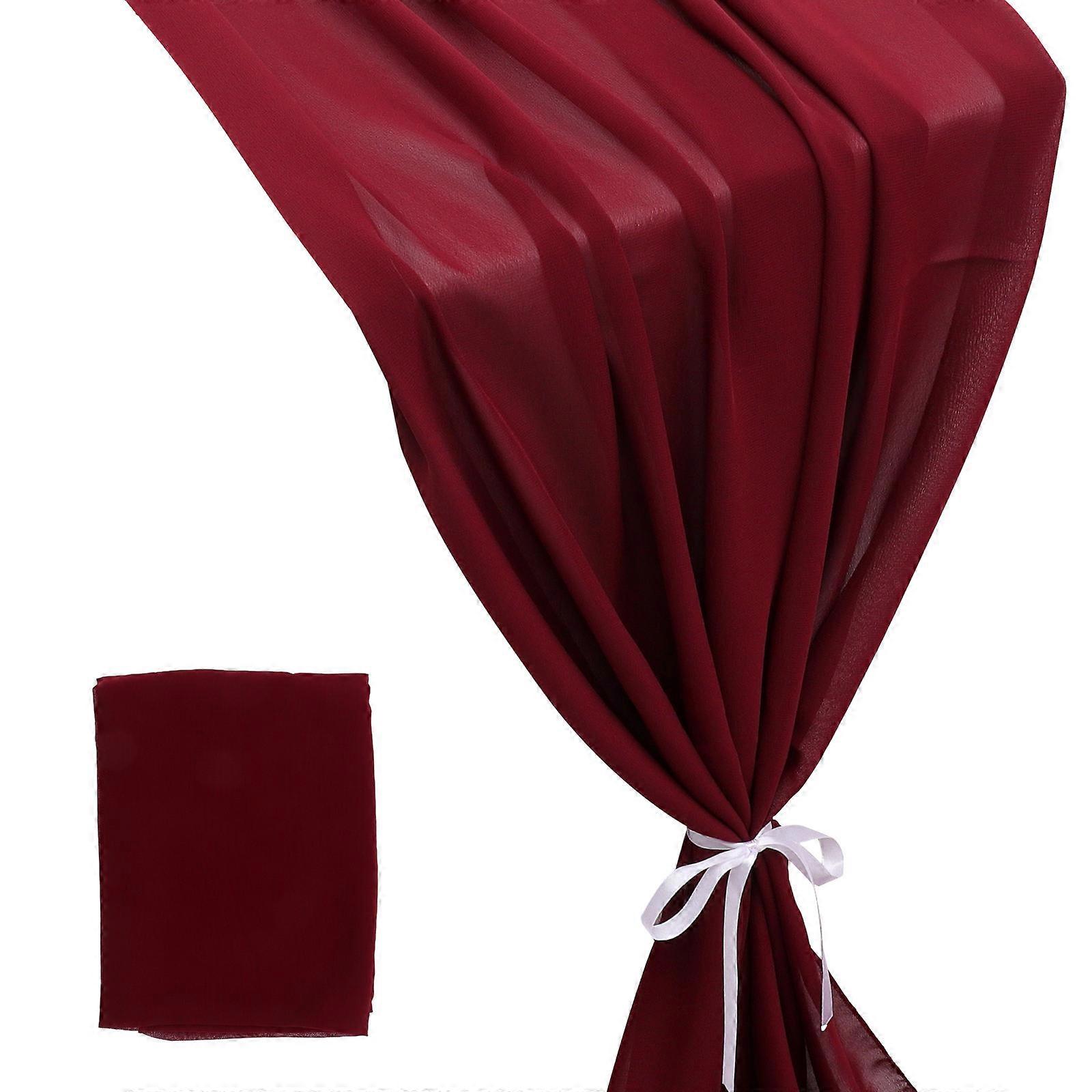 Dark Red Chiffon Table Runner for Decoration Wedding Table Cloth