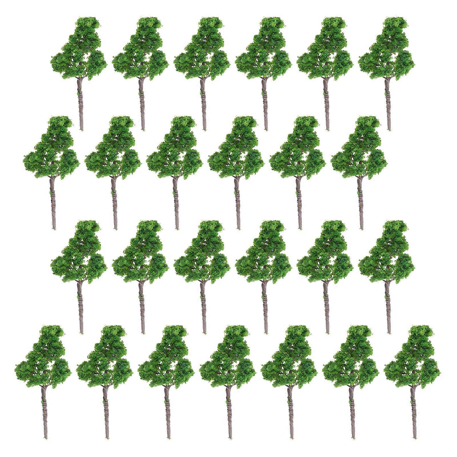 Scenery Model Green Mini Trees for Decoration 25Pcs Model Tree Set