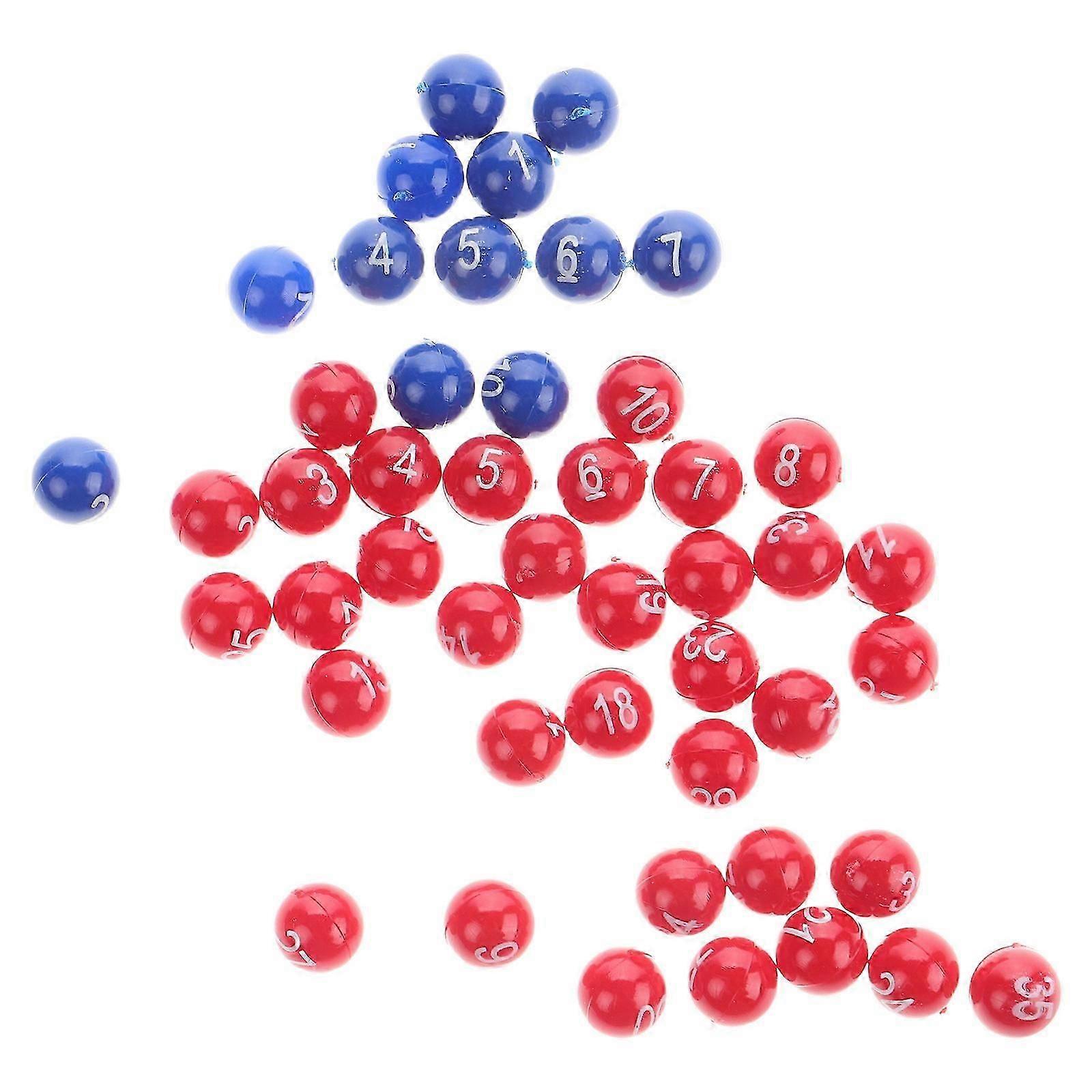 Plastic Numbered Balls Raffle Balls for Playing Assorted Color 1Set