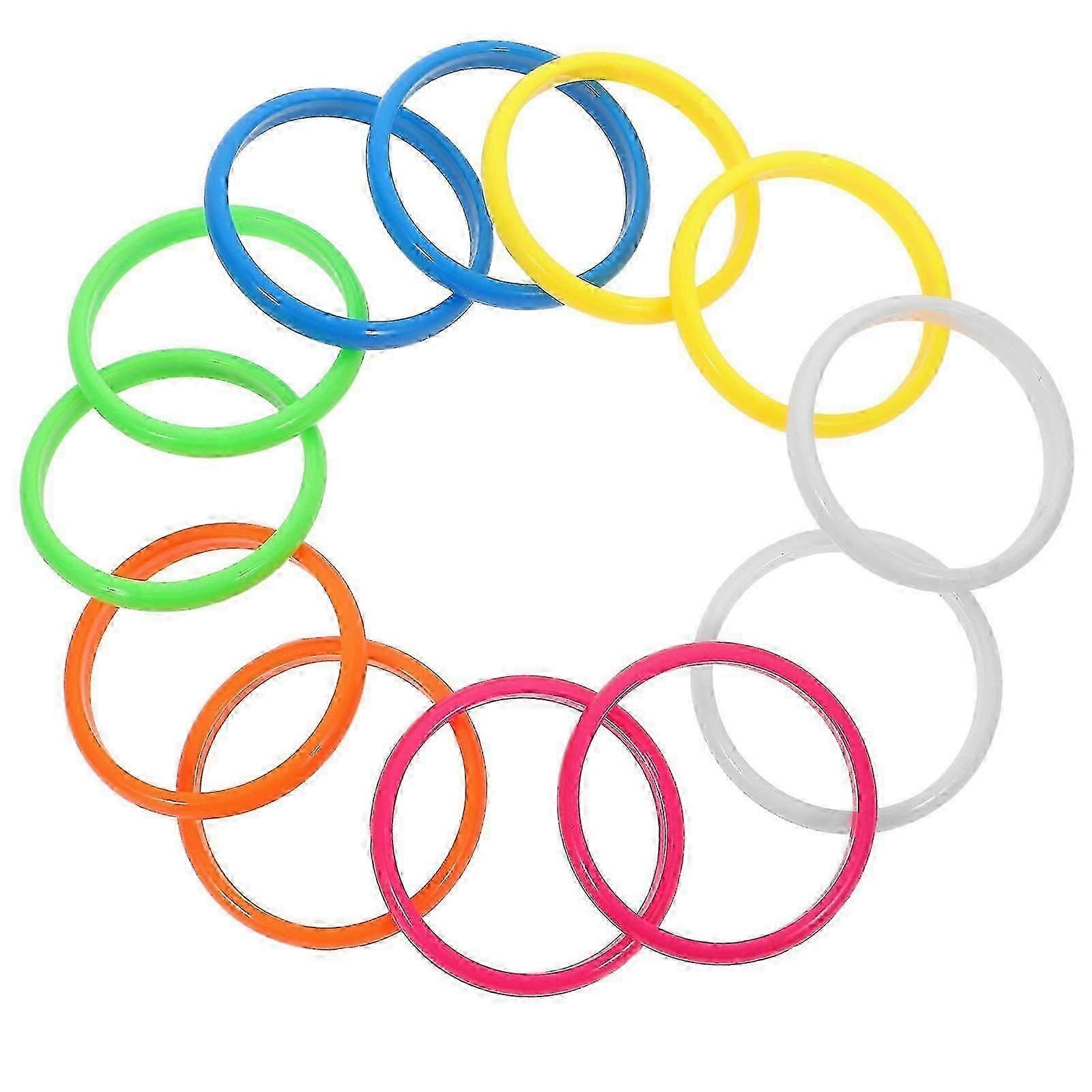 Plastic Retro Bracelets ABS Material Comfortable and for Decor Multi Color 12pcs