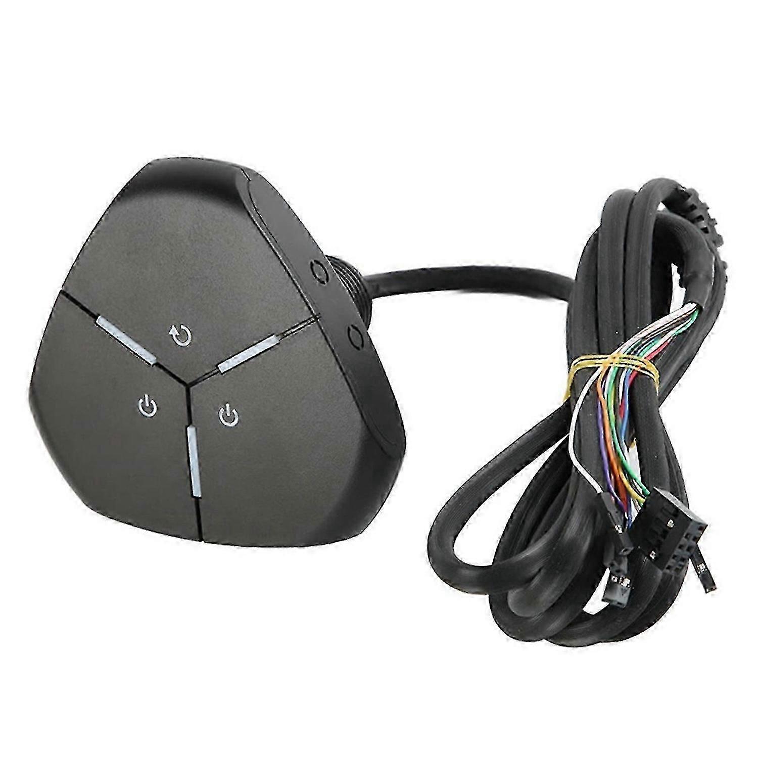 Computer Desktop Switch PC Power on/Restart Button Dual USB A