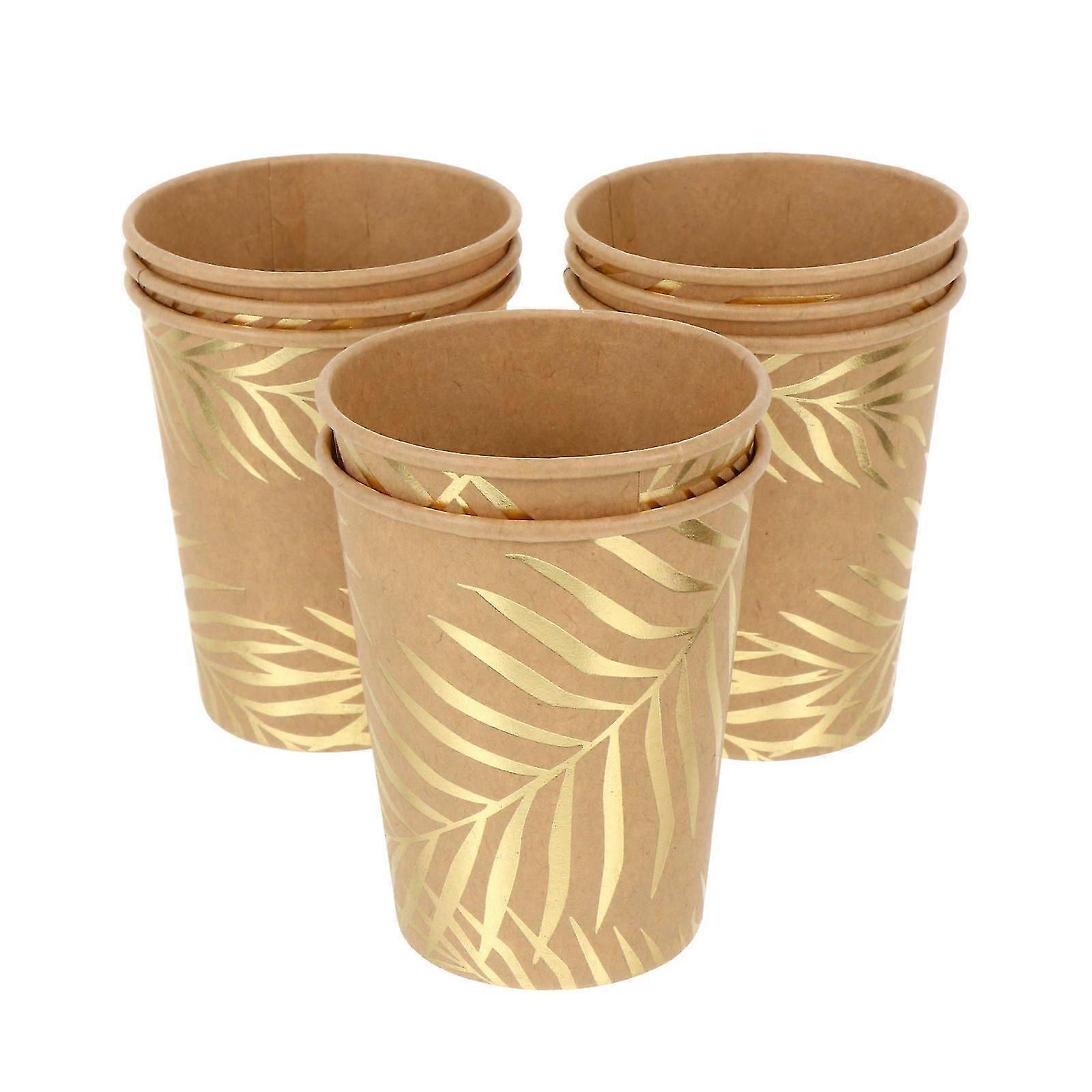 Palm Leaf Paper Disposable Water Cups, 24Pcs