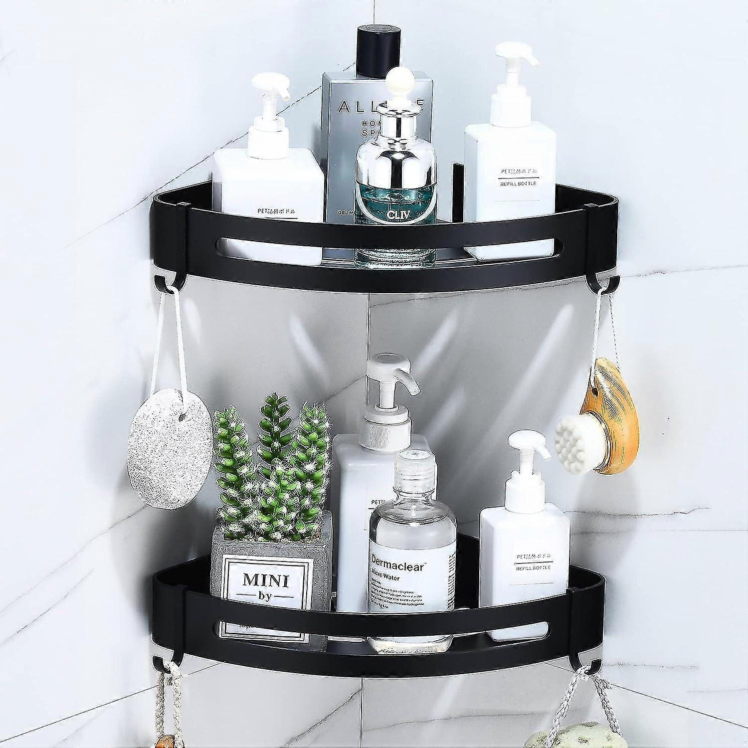 Rustproof Wall-Mounted Bathroom Shelf - No Drilling, Easy Installation, Versatile Spice & Storage Solution