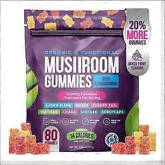 Mushroom Gummies Moisturize The Intestines Replenish Nutrients Improve Immunity, Nutrition Gels & Chews 80 Count