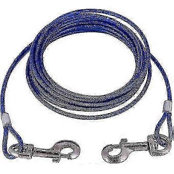 2025 5M Long Blue and Red Pet Safety Cable Rope with Bite-Resistant Leash and Steel Wire