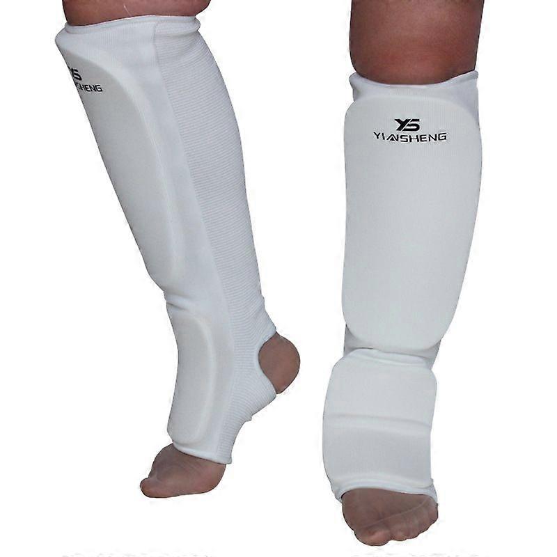 Elastic Breathable Karate Leg Guards, Specification: S (White)