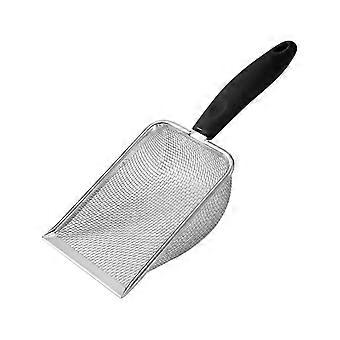 Litter Scoop,Durable Litter Cleaner Corner Shovel,Stainless Steel Mesh Litter Shovel,Easy to Clean