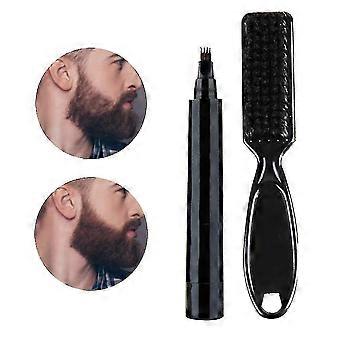 Beard Pen Beard Filler Pencil Beard Enhancer Waterproof Moustache Coloring Shaping Tools Hair Pencil(2pcs-black