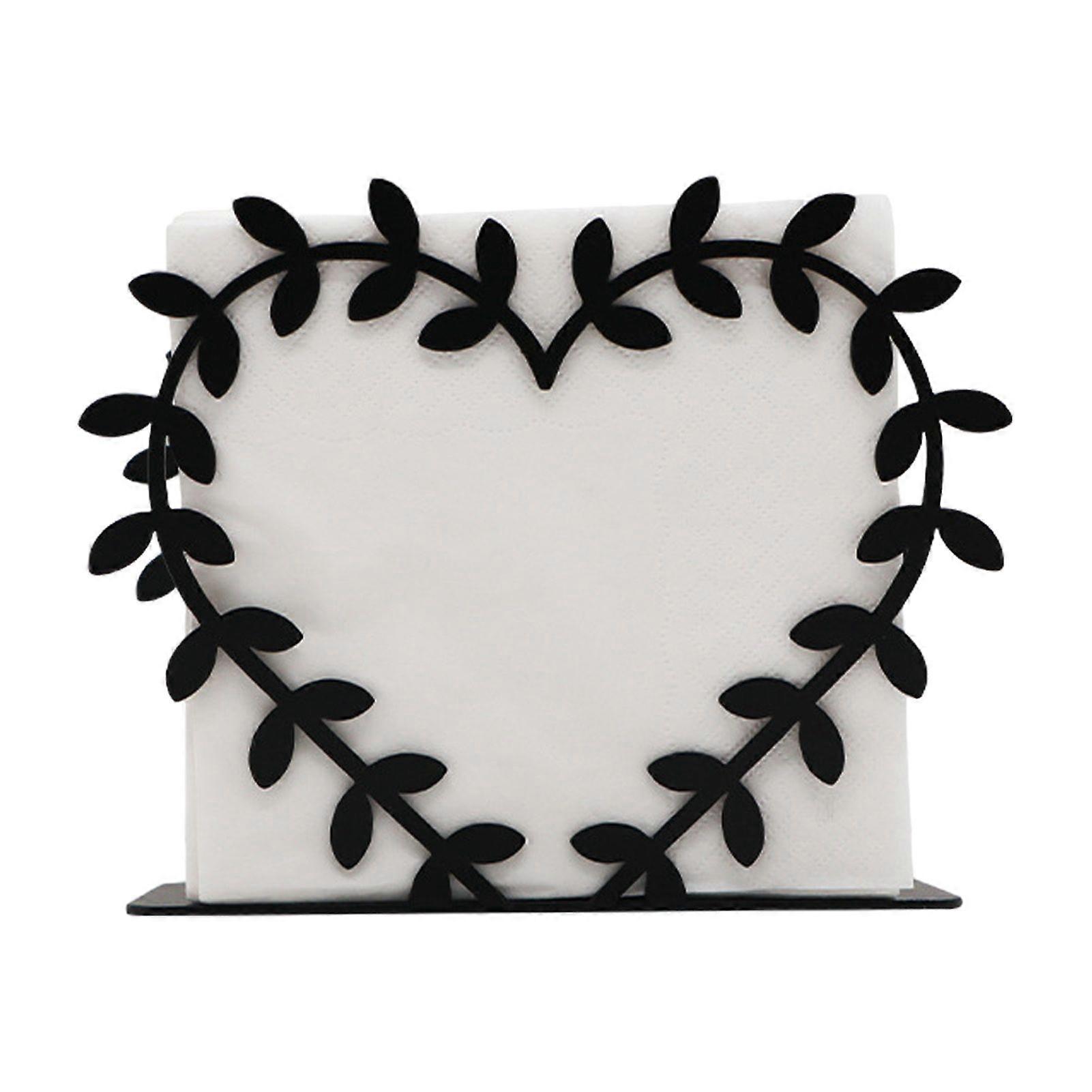 Creative Napkin Rack Holder Solid Base One-Piece Design Exquisite Pattern Tissue Dispenser Storage Organizer