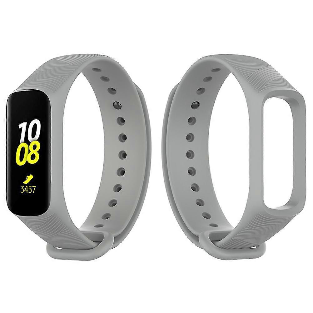 Delicate Neutral Silicone Twill Strap Watch Strap Compatible for Glaxy Fit E Grey