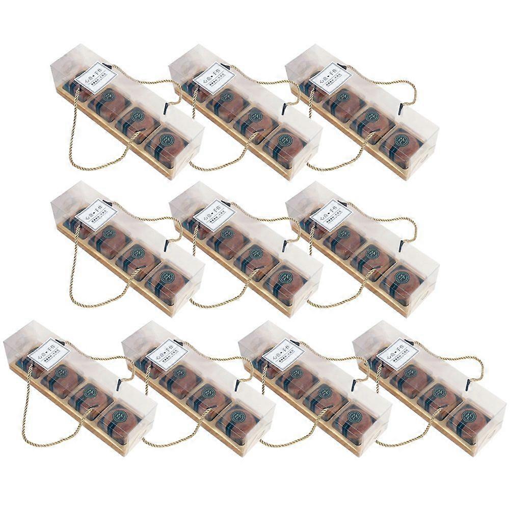 10Pcs Transparent Cake Cupcake Roll Boxes PET Packaging Dessert Container Holder