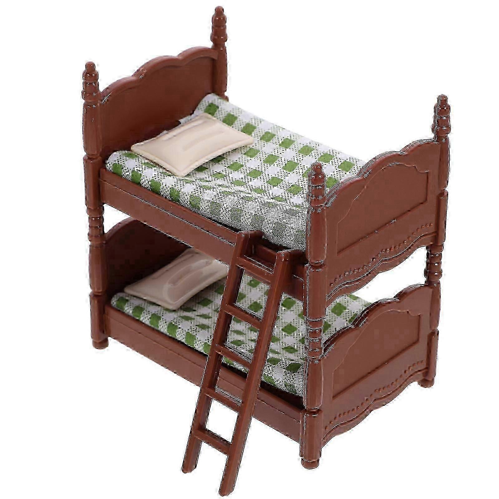 Mini Bunk Bed Model for Doll House Plastic Decoration