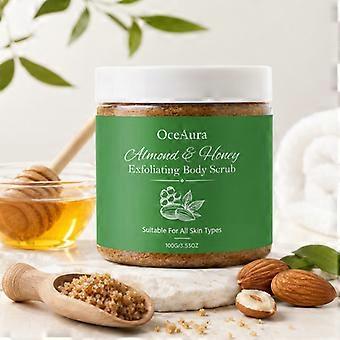 1/2/3pcs Natural Almond Honey Body Scrub, Exfoliating Sugar Scrub with Argan Oil & Vitamin C for All Skin Types Daily Use