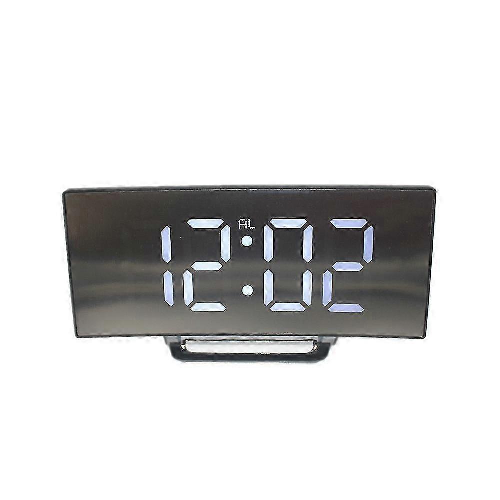 Digital alarm clock led clock curved green